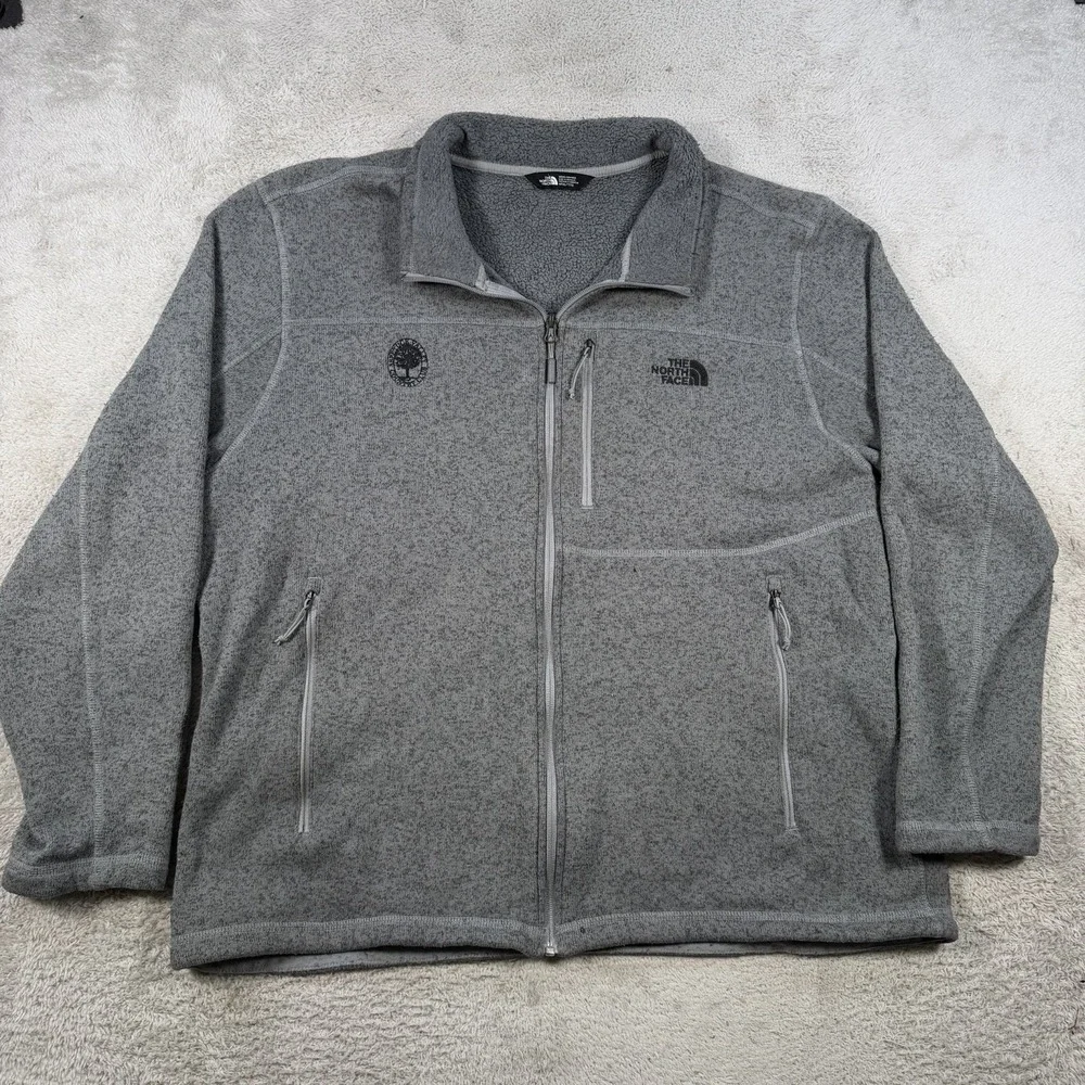 The North Face Jacket Mens 3XL Grey Fleece Full Zip Pocket Long Sleeve Outdoor